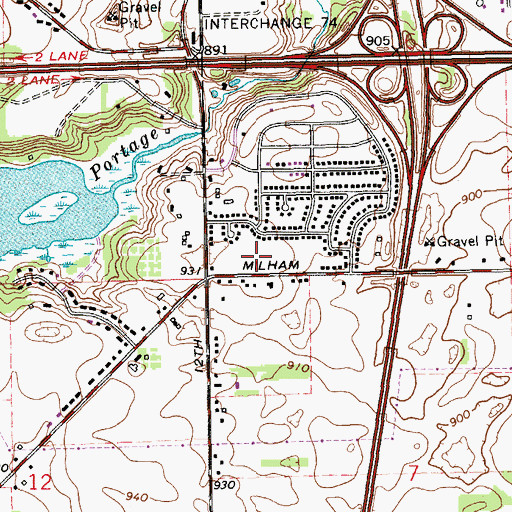 Topographic Map of Westfield Park, MI