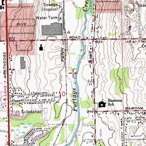 Topographic Map of Portage Creek Bicentennial Park, MI