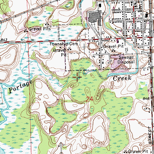 Topographic Map of Angels Crossing Golf Club, MI
