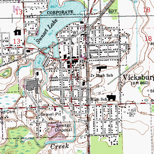 Topographic Map of Community Baptist Church, MI
