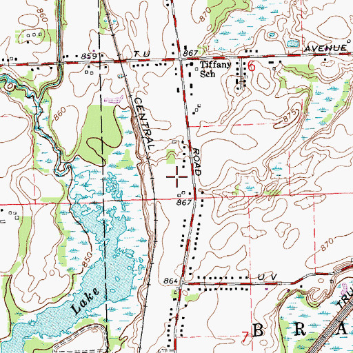 Topographic Map of Vicksburg Bible Church, MI