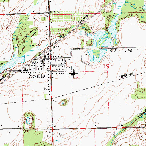 Topographic Map of Climax-Scotts Elementary School, MI