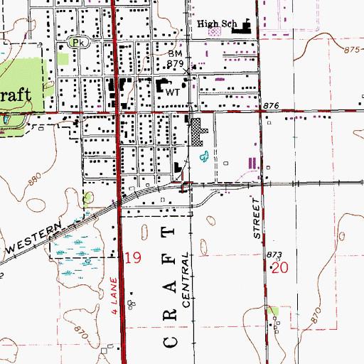 Topographic Map of Schoolcraft Station, MI