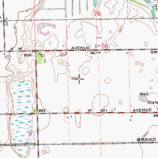 Topographic Map of Schoolcraft Upper Elementary School, MI