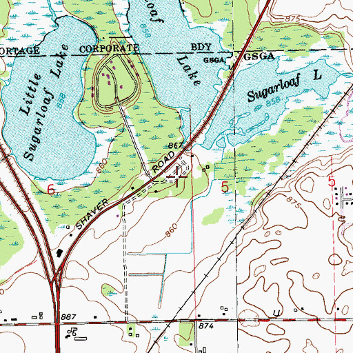 Topographic Map of Sugarloaf Mobile Home Park, MI