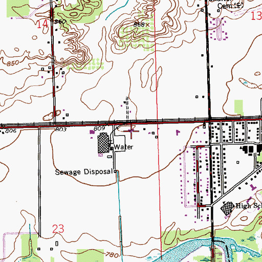 Topographic Map of Suburban Medical Center, MI