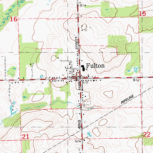 Topographic Map of Fulton Post Office, MI