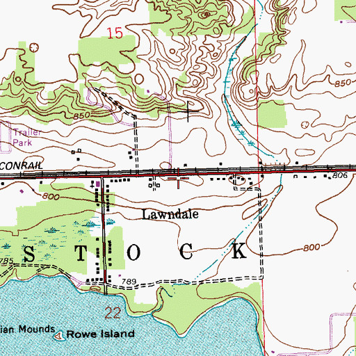 Topographic Map of Comstock Township Fire Department, MI