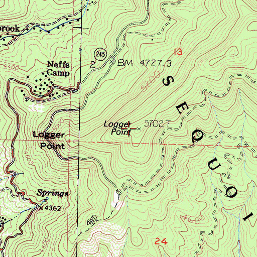 Topographic Map of Logger Point, CA