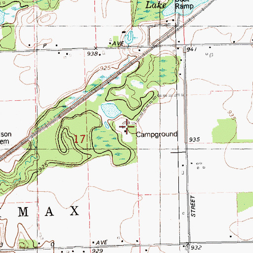 Topographic Map of Timberlake Campground, MI