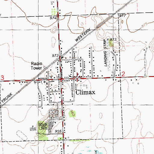 Topographic Map of Langeland Climax Chapel, MI