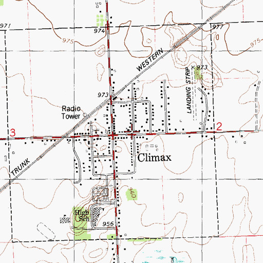 Topographic Map of Climax United Methodist Church, MI
