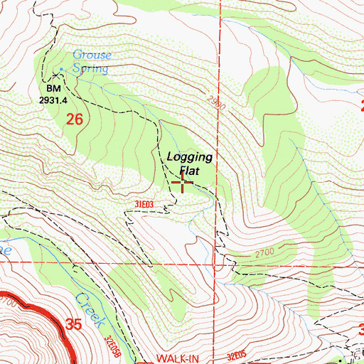 Topographic Map of Logging Flat, CA