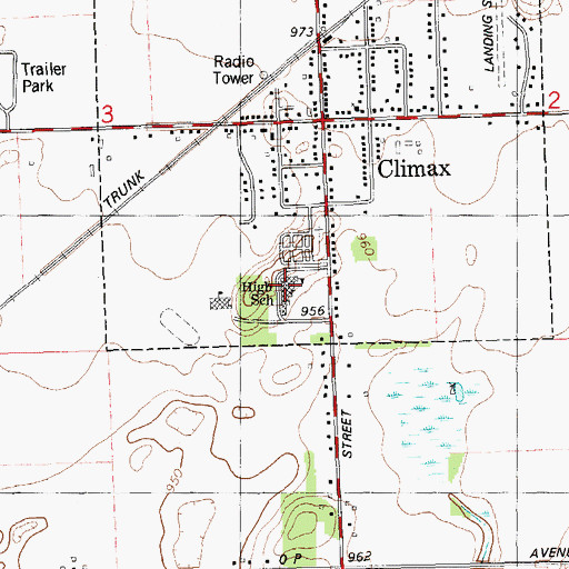 Topographic Map of Climax-Scotts Junior/Senior High School, MI