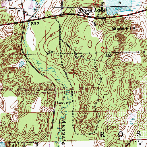 Topographic Map of W K Kellogg Experimental Forest, MI