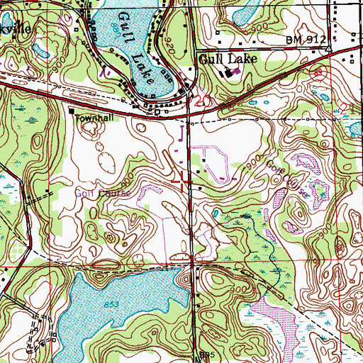 Topographic Map of Gull Lake View Golf Course, MI