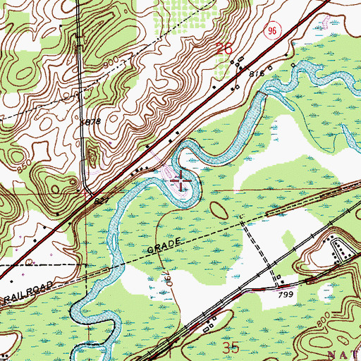 Topographic Map of Shady Bend Campground, MI
