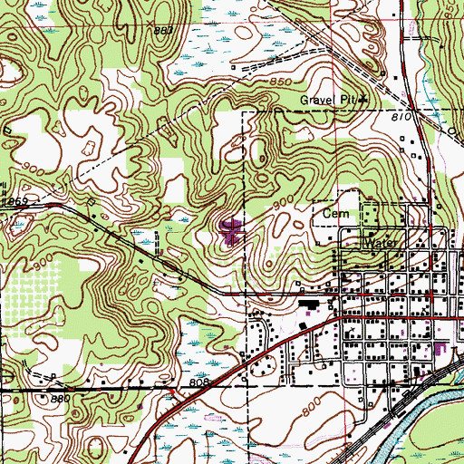 Topographic Map of Galesburg-Augusta Middle School, MI
