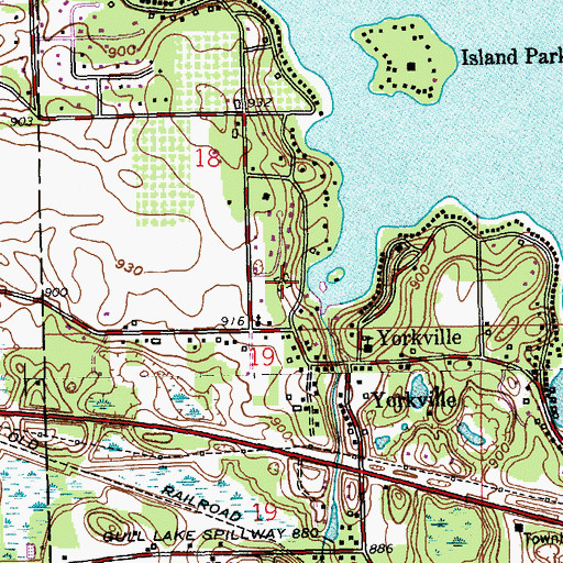 Topographic Map of Yorkville Cemetery, MI