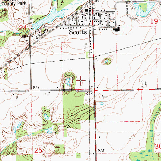 Topographic Map of Wolcott Cemetery, MI