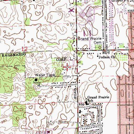 Topographic Map of Mount Ever-Rest Memorial Park North, MI
