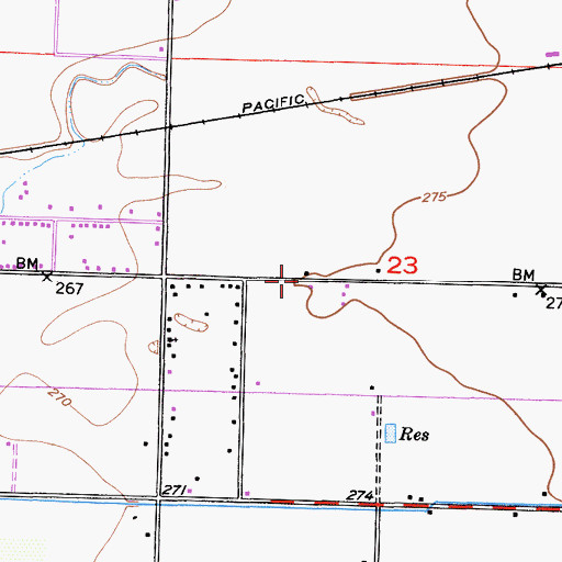 Topographic Map of West Goshen Census Designated Place, CA