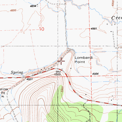 Topographic Map of Lombardi Point, CA