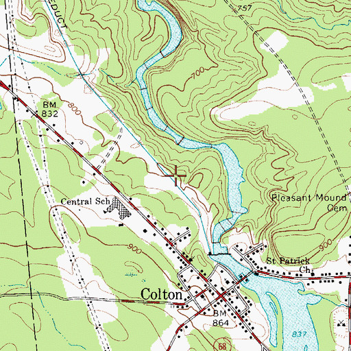 Topographic Map of Colton Census Designated Place, NY