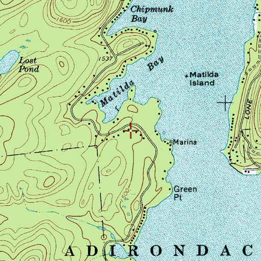 Topographic Map of Cranberry Lake Census Designated Place, NY