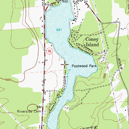 Topographic Map of Hannawa Falls Census Designated Place, NY