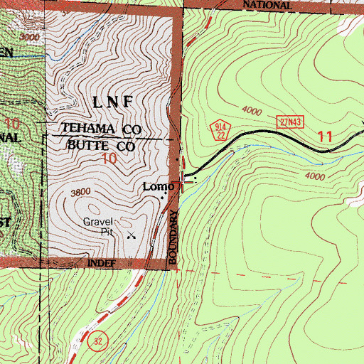 Topographic Map of Lomo, CA