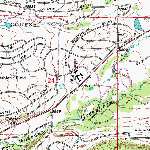 Topographic Map of Colorado City Post Office, CO