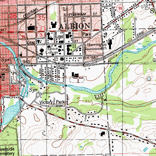 Topographic Map of Sprankle-Sprandel Stadium, MI