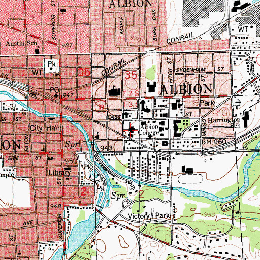 Topographic Map of Kresge Gymnasium, MI