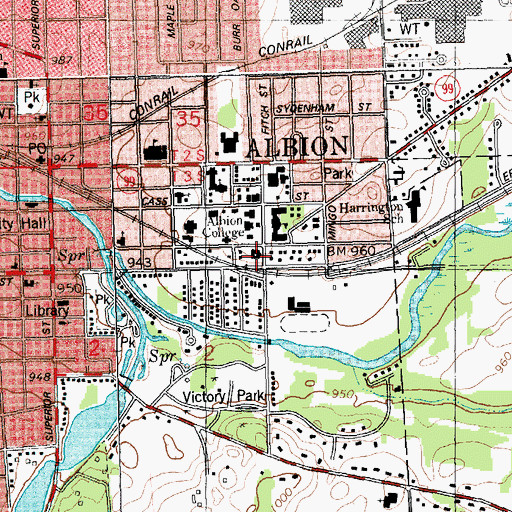 Topographic Map of Gerstacker International House, MI