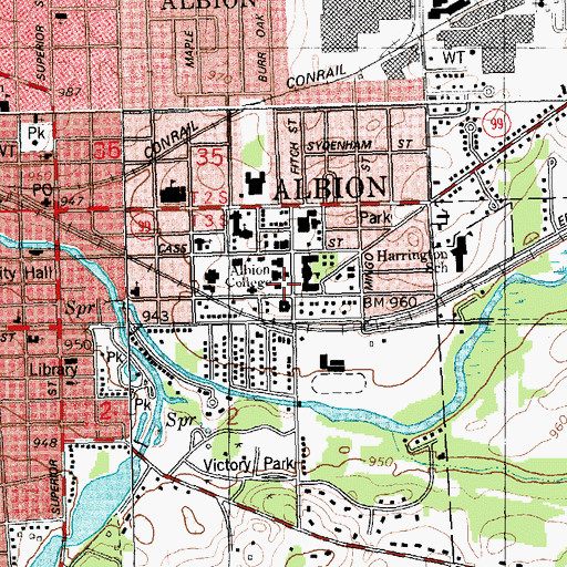 Topographic Map of Kellogg Center, MI