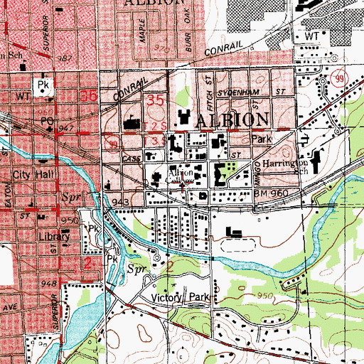 Topographic Map of Ferguson Building, MI