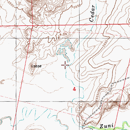 Topographic Map of Cedar Lake Wash, AZ