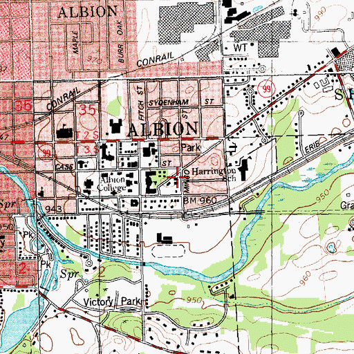 Topographic Map of Mitchell Towers, MI