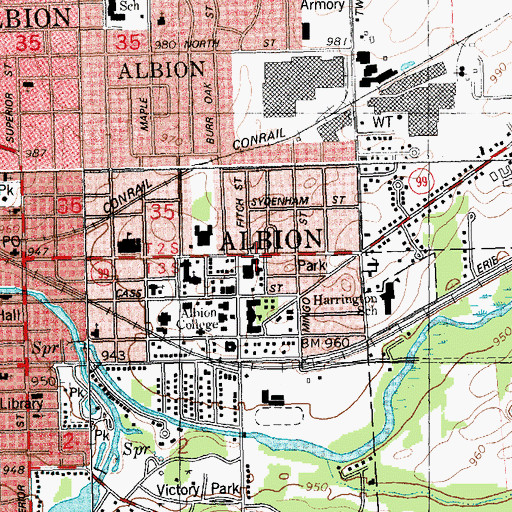 Topographic Map of Palenske Hall, MI
