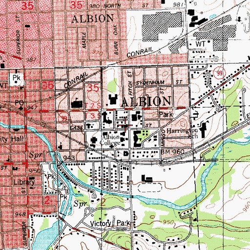Topographic Map of Bobbitt Visual Arts Center, MI