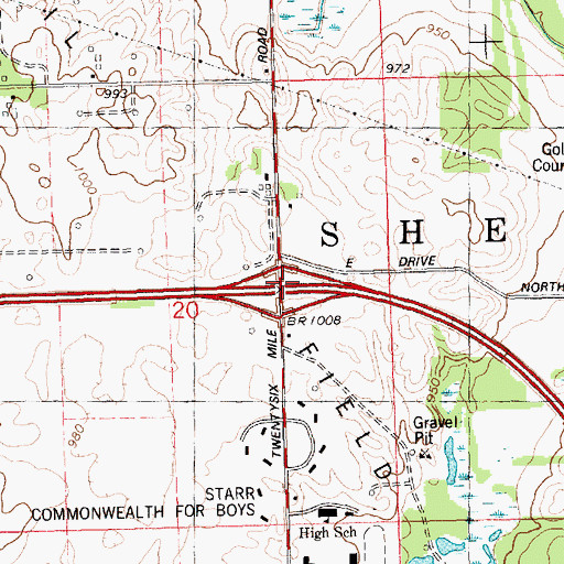 Topographic Map of Interchange 119, MI