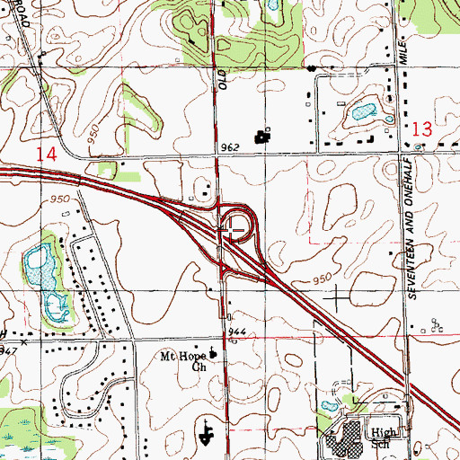 Topographic Map of Interchange 110, MI