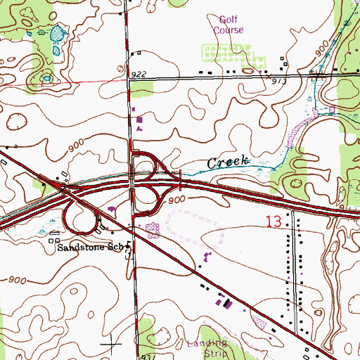 Topographic Map of Interchange 104, MI