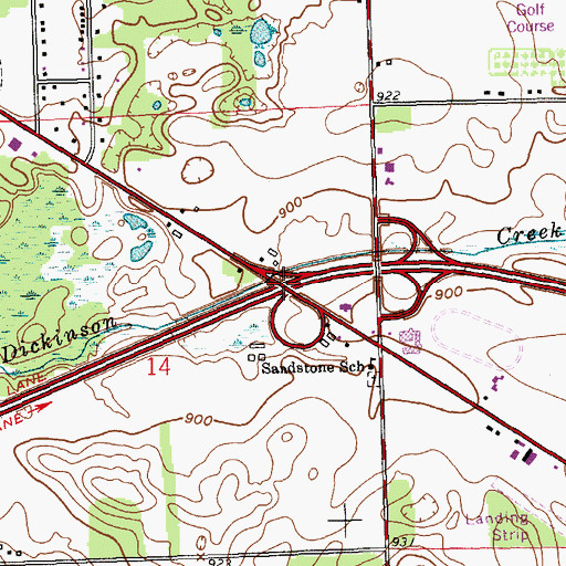 Topographic Map of Interchange 103, MI
