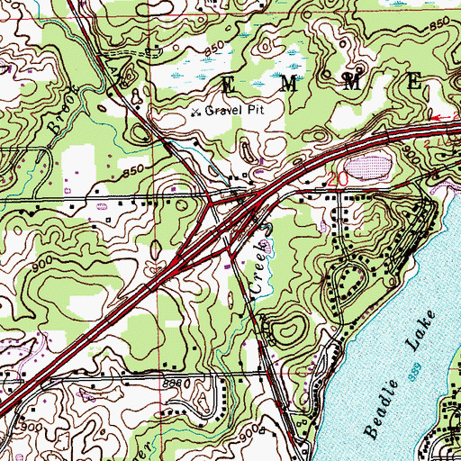 Topographic Map of Interchange 100, MI