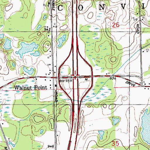 Topographic Map of Interchange 42, MI