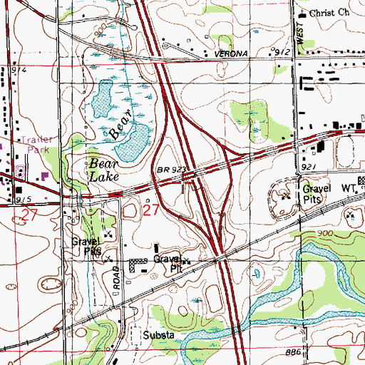Topographic Map of Interchange 36, MI