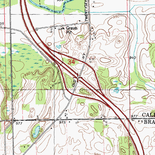 Topographic Map of Interchange 23, MI