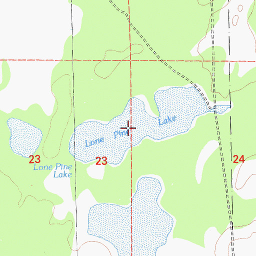 Topographic Map of Lone Pine Lake, CA